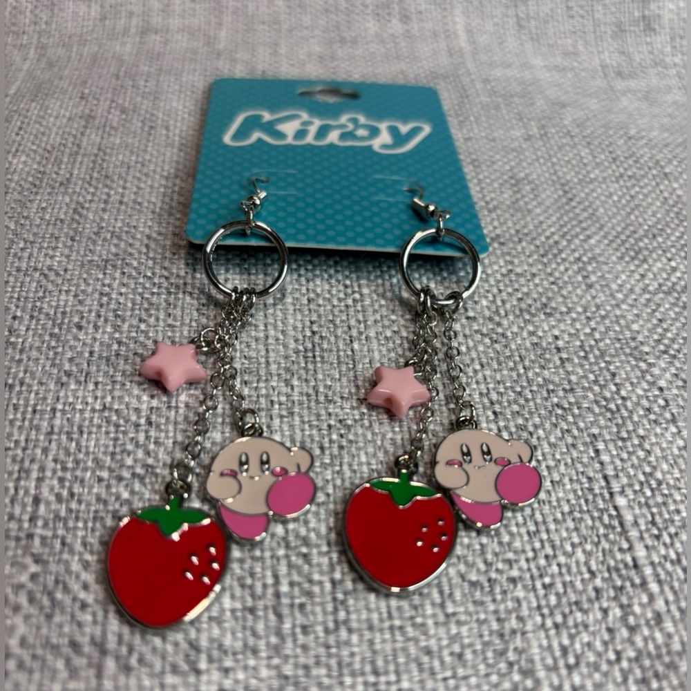 Nintendo Kirby Strawberry Charm Earrings